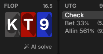 【GTO戦略解説】Huge size probe bet 戦略【UTG vs. BTN 3bet pot】【potより大きいsizeのprobe bet】