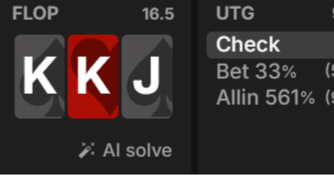 【GTO戦略解説】Broadway paired boardにおけるCBに対する戦略【UTG vs. BTN 3bet pot】【poketは諦めよう】