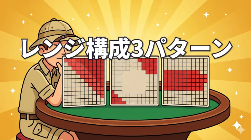 リニア・ポラライズド・コンデンスドの3つのレンジ表を比較するシースタおじさん